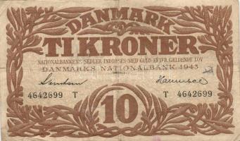Dánia 1943. 10K "T" + 1947. 10K "H" T:III,III-(sarokhiány)
Denmark 1943. 10 Kron...