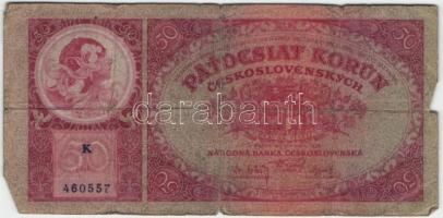 Csehszlovákia 1929. 50K T:III- Czechoslovakia 1929. 50 Korun C:VG