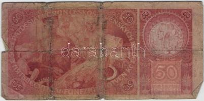 Csehszlovákia 1929. 50K T:III-
Czechoslovakia 1929. 50 Korun C:VG