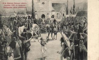 II. Rákóczi Ferenc zászlóbontása 1703 tavaszán Beregszász város piacterén