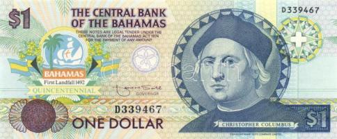 Bahama-szigetek 1992. 1$ emlékkiadás T:I Bahamas 1992. 1 Dollar commemorative issue C:Unc