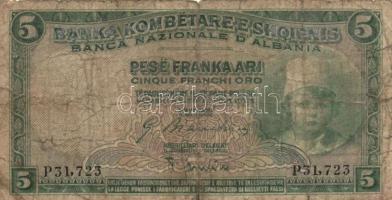 Albánia 1926. 5FA + 20 FA T:IV Albania 1926. 5 Franka Ari + 20 Franka Ari C:G