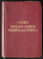 1926 The traveller`s handbook to Algeria and Tunisia - Utazási kézikönyv angol nyelven, Simokin-Marshall-Hamilton-Kent & Co. Ltd. London, kiadói bőrkötésben, színes kihajtható térképekkel és útitervekkel, szép állapotban