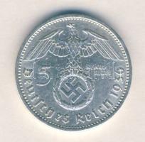 Német 3. Birodalom 1936A 5M Ag "Hindenburg" T:2 German Third Reich 1936A 5 Marks Ag "Hindenburg" C:XF