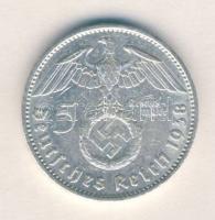 Német 3. Birodalom 1938A 5M Ag "Hindenburg" T:3 German Third Reich 1938A 5 Marks Ag "Hindenburg" C:F