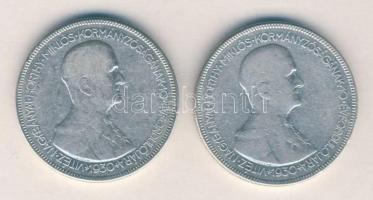 1930. 5P Ag "Horthy jobbra" (2x) T:3