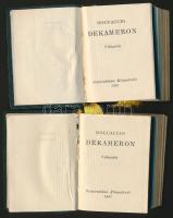 1957 Boccaccio: Dekameron I-II. kötet, minikönyv, Szépirodalmi Könyvkiadó, kiadói egészbőr kötésben, szép állapotban