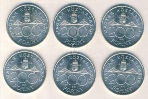 1993. 200Ft Ag "MNB" (6x) T:1-,2