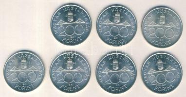 1993. 200Ft Ag "MNB" (6x) T:1-,2