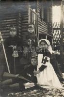 Military WWI Red Cross propaganda, children