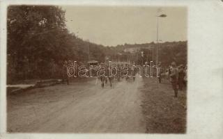 Military WWI marching German unit photo