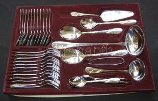 Nivella márkájú 12 személyes komplett evőeszközkészlet tálaló eszközökkel igényes számzáras táskában