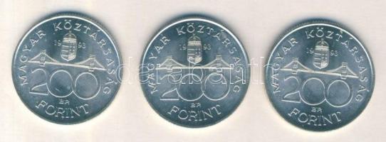1993. 200Ft Ag "MNB" (3x) T:2