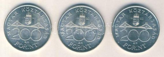 1993. 200Ft Ag "MNB" (3x) T:2
