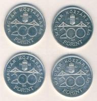 1992. 200Ft Ag "MNB" (4x) T:1-,2