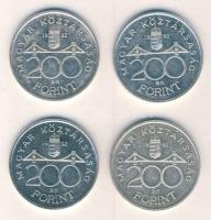 1992. 200Ft Ag "MNB" (4x) T:2