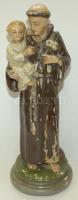 Szerzetes kisgyerekkel kerámia szobor lepattogzásokkal 26cm magas