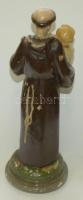 Szerzetes kisgyerekkel kerámia szobor lepattogzásokkal 26cm magas