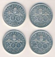1992. 200Ft Ag "MNB" (4x) T:2