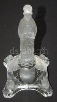 Csiszolt üveg Madonna szobor talapzaton 24cm magas