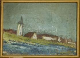 Balás Attila, Sipeki (1906-1976): Faluszél. Olaj, karton. Jelzett 60x45 cm Keretben