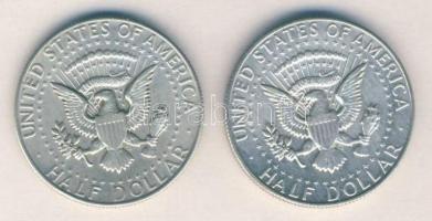 USA 1965-66. 1/2$ Ag "Kennedy" (2x) T:2,2- USA 1965-66. 1/2 Dollar Ag "Kennedy" (2x) C:XF,VF