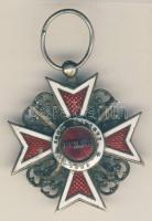 Románia 1881-1932. Román Korona-rend kiskeresztje T:hibás, javított  Romania Order of the Crown of Romania Type I officer C:faulty,repaired
