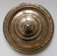 Ezüstözött cukorkás üvegtál fém tányérral