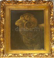 Bálint Árpád (1870-1912): Kos. Olaj-vászon. 50x70 cm. Kissé hibás, de szép fa keretben. A képen is kisebb hibák