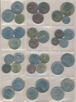 Vegyes világpénz gyűjtemény berakólapba rendezve, összesen 35db, közte érdekesebbek is T:vegyes