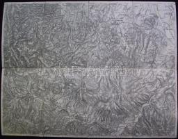 Lechner Szerednye és környéke vászon katonai térkép / Military plan on canvas 50x40 cm