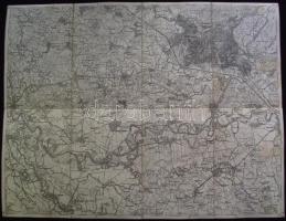 Lechner Beregszász és Mezőtarpa és környéke vászon katonai térkép / Military plan on canvas 50x40 cm