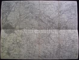 Lechner Tokaj és környéke vászon katonai térkép / Military plan on canvas 50x40 cm