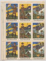 Cserkészfiúk levélzárók kilencestömb / Scout poster stamps