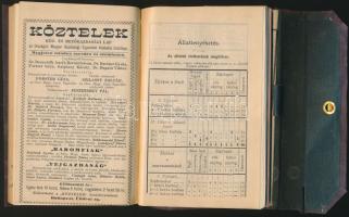1897 Kitöltetlen zsebnaptár reklámokkal gombos szövetborításban