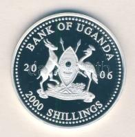 Uganda 2006. 2000Sh Ag "Futball hírességei - Argentína 1970-es évek" T:PP Uganda 2006. 2000 Shilling Ag "Hall of Fame of football-Argentina 1970s" C:PP