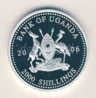 Uganda 2006. 2000Sh Ag "Futball hírességei - Lengyelország 1980-as évek" T:PP Tanúsítvánnyal Uganda 2006. 2000 Shilling Ag "Hall of Fame of football-Poland 1980s" C:PP