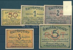 Nagyszőllős 1919. "Ugocsai Világítási Rt." 50f, 1K, 2K, 3K, 5K T:I