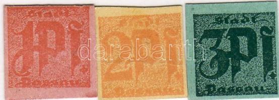 D.Reich/ Passau 1Pf, 2Pf, 3Pf "A világ legkisebb papírpénzei" T:I