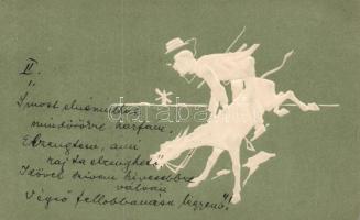 1899 Horse rider, accident, humour Emb.