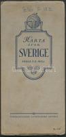 cca 1920 Svédország térkép / Map of Sweden 50x80 cm