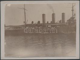 cca 1910 S.M.S. St Georg osztrák-magyar hadihajó keményhátú fotó Ragány Pista fényképésztől / Austro-Hungarian warship St Georg.