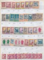 92 db okmány- és illetékbélyeg, nagyon sok koraival