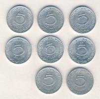 1957-65. 5f (8x) mind klf évszámmal T:2,2-