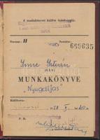 Vegyes okmány tétel: vasúti igazolvány, diákigazolvány, munkakönyv, elemi iskola értesítő könyvecske...