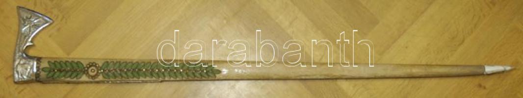 Fokos túrabot faragott-festett szárral 89cm