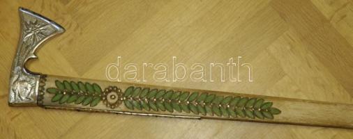 Fokos túrabot faragott-festett szárral 89cm