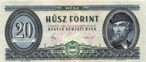 1980. 20Ft (3x) egymás utáni sorszámmal T:I