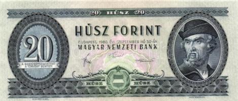 1980. 20Ft (3x) egymás utáni sorszámmal T:I