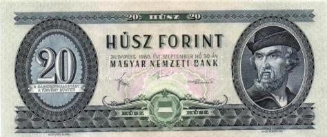 1980. 20Ft (3x) egymás utáni sorszámmal T:I